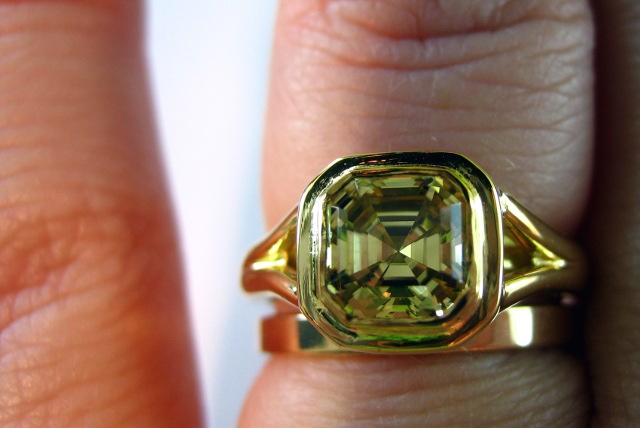 LaurenThePartier's 1.38 ct. Grossular Asscher in 18k JKT setting