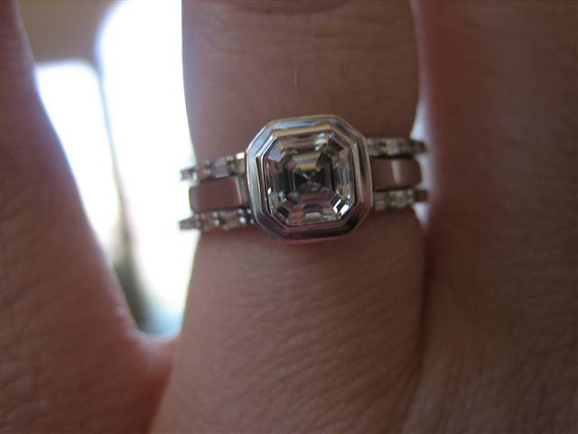 LaurenThePartier's 3 ring Asscher set