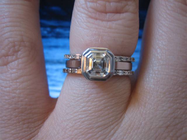 LaurenThePartier's 3 ring Asscher set