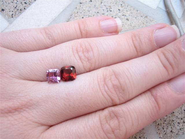 LaurenThePartier's .91 ct. Pink Tourmaline and 1.43 ct. Red Malaya Garnet