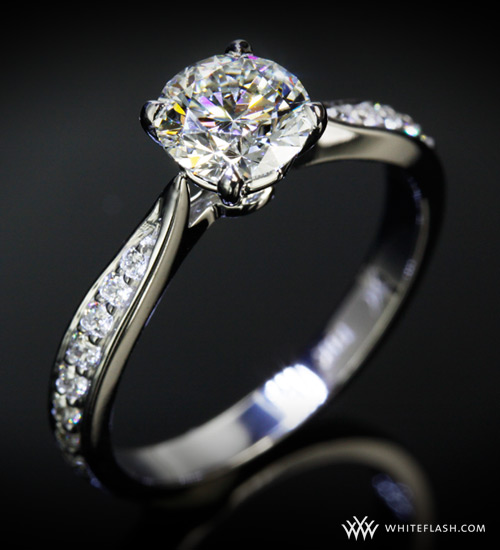 Legato Sleekline Pave Diamond Engagement Ring