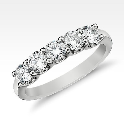 Luna Five-Stone Diamond Ring in 14k White Gold (1 ct. tw.)