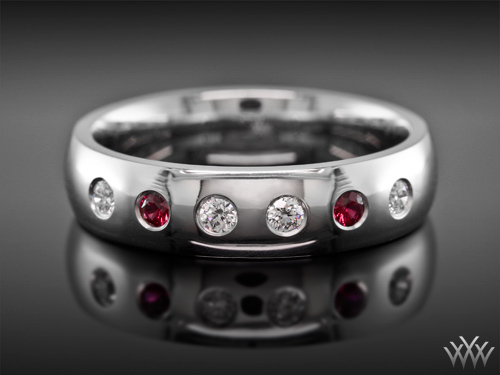 Men's Diamodn and Ruby Weddnig Band