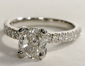 Nouveau Diamond Engagement Ring in Platinum