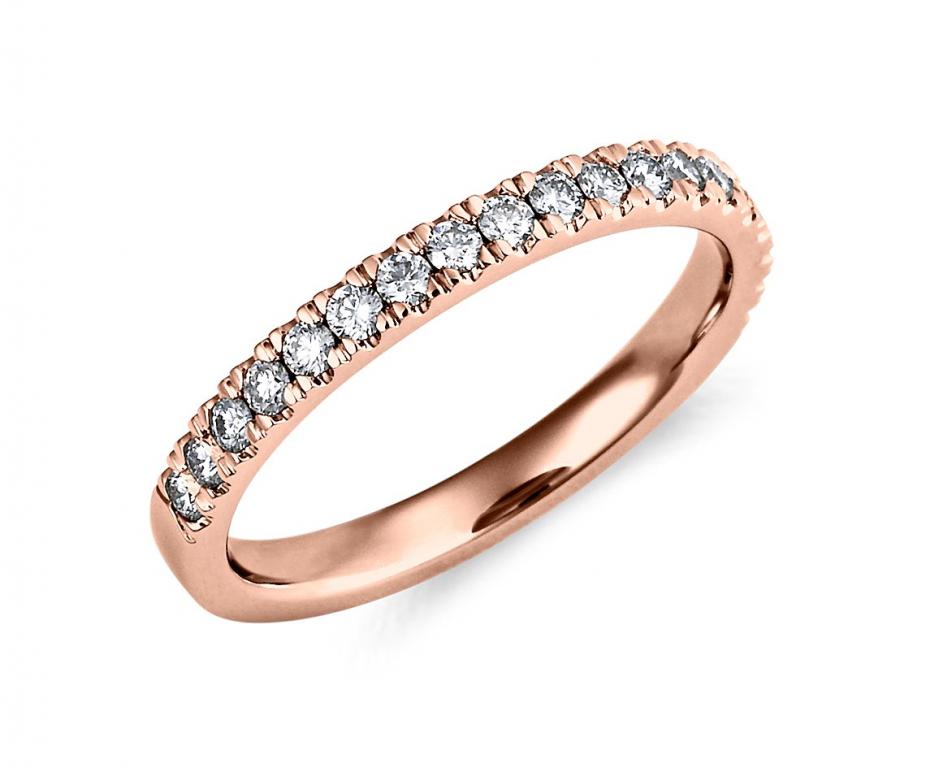 Nouveau Pavé Diamond Ring in 18k Rose Gold 0.33ct