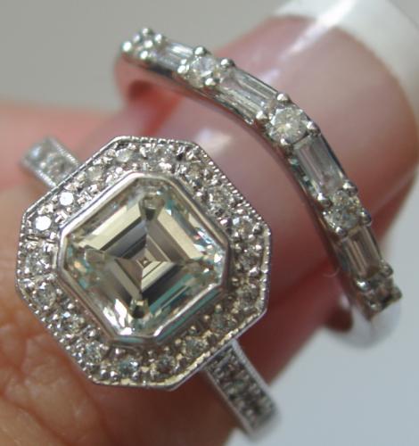 Pave Asscher Halo with Band