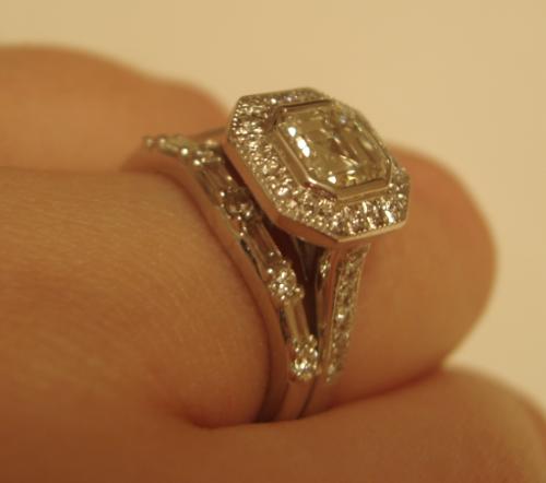 Pave Asscher Halo with Band