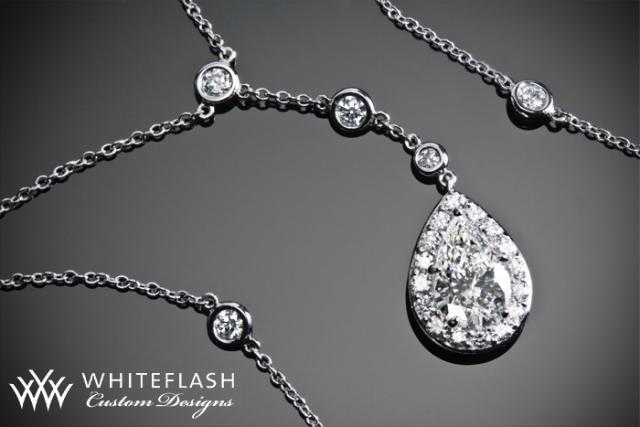 Pear Halo Diamond Pendant