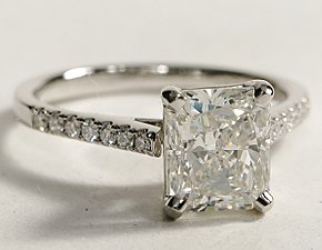 Petite Cathedral Pave Diamond Engagement Ring