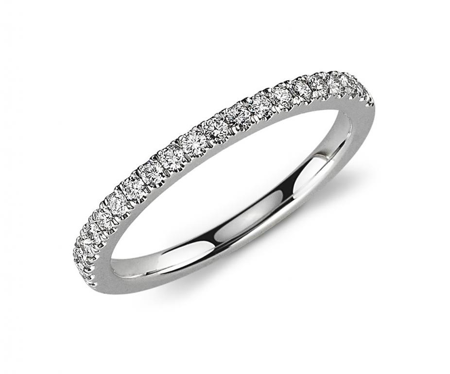 Petite Pavé Diamond Ring in 14k White Gold .33ctw
