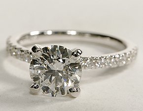 Petite Pave Diamond Engagement Ring