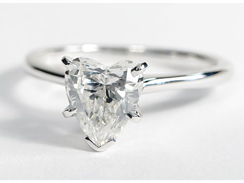 Petite Solitaire Engagement Ring in 18k White Gold