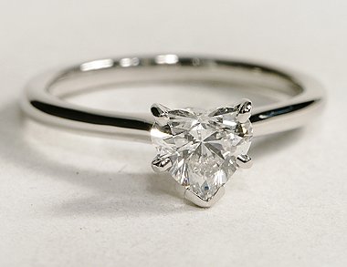 Petite Solitaire Engagement Ring in Platinum