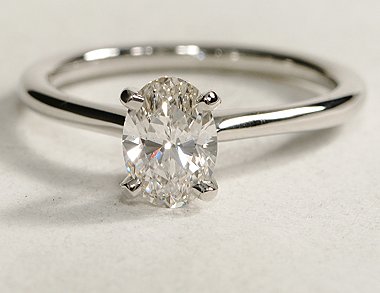 Petite Solitare Engagement Ring in Platinum