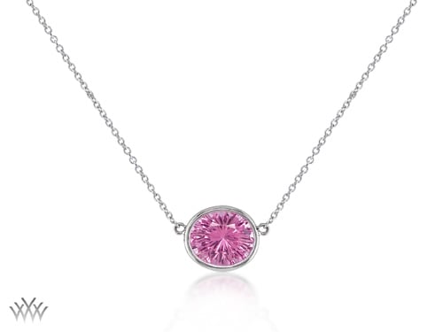Pink Spinel Full Bezel Diamond Pendant