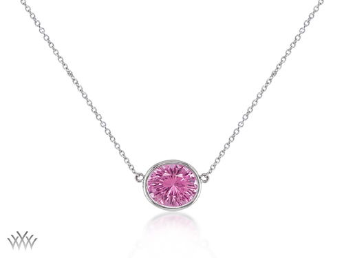 Pink Spinel Full Bezel Diamond Pendant