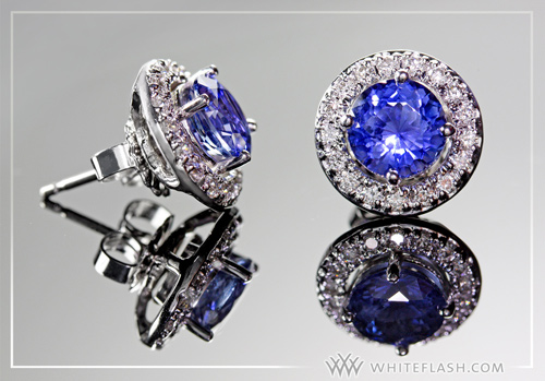 Sapphire Studs with Diamond Earring Jackets