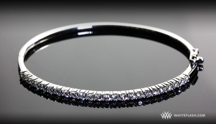 Shared Prong Diamond Bangle