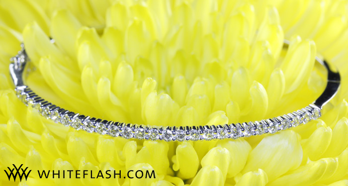 Shared Prong Diamond Bangle