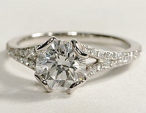 Sweetheart Gallery Pave Diamond Engagement Ring in Platinum