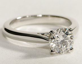 Tapered Cathedral Engagement Ring