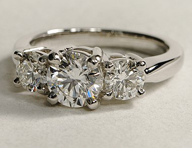 Three Stone Diamond Ring in Platinum