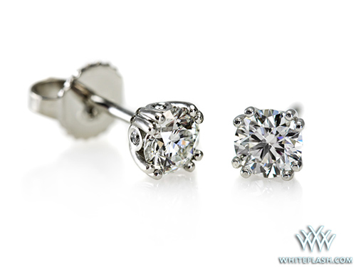 U-Prong Earrings with Four Suprise Diamonds