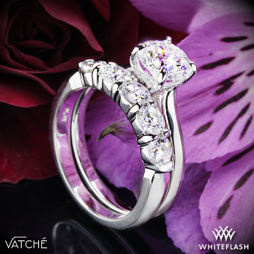 Vatche Caroline Solitaire Engagement Ring with 5 Stone Eternity Ring