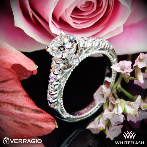Verragio Pave Diamond Engagement Ring set with a 1.197ct A CUT ABOVE