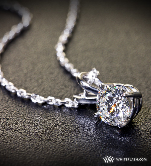 White Gold 4-Prong Basket Diamond Pendant