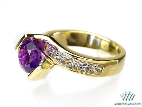 Whiteflash Custom Amethyst and Diamond Ring