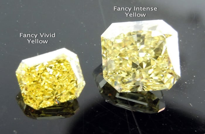 Fancy Vivid Yellow Diamond vs. Fancy Intense Yellow Diamond