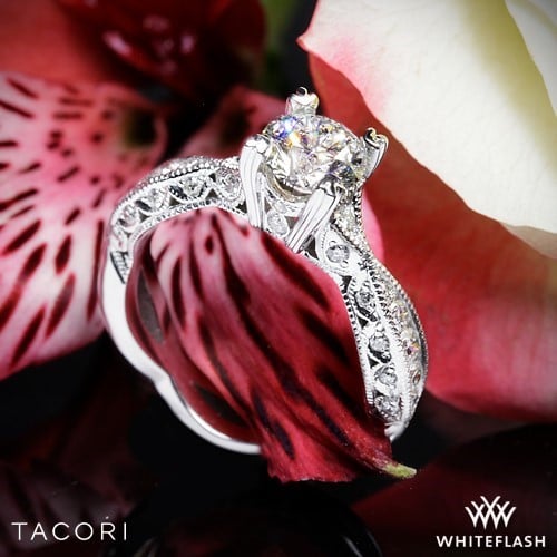 18k White Gold Tacori 2578RD Classic Crescent