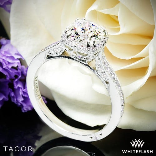 18k White Gold Tacori 2620RDP Dantela Crown