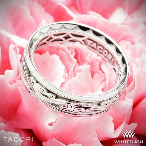 18k White Gold Tacori 104-6 Sculpted Crescent Eternity Wedding Ring