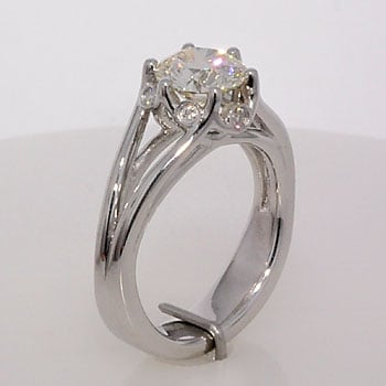 Finished diamond engagement ring profile