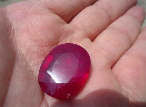 Lead Glass Filled Ruby from Afghanistan