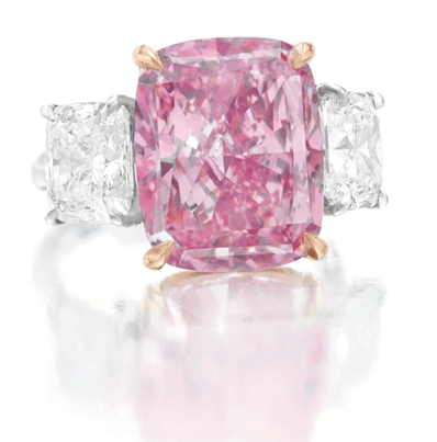 Christies Auction Fancy Vivid Purple Pink Diamond Ring