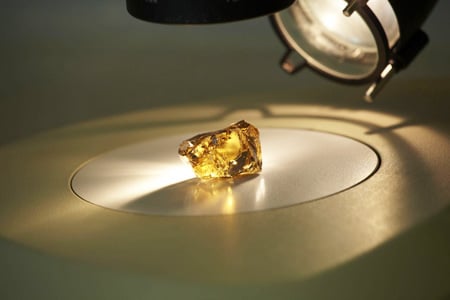 136 carat rough yellow diamond