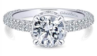 Gabriel & Co. 14k White Gold Diamond Straight Engagement Ring at Gabriel & Co.