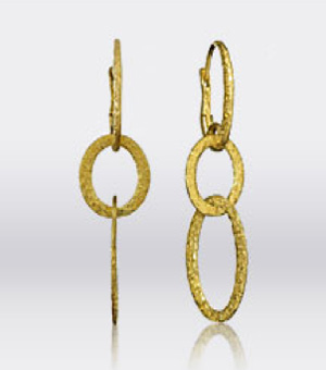 James Allen Hammered 18k yellow gold hoop earrings