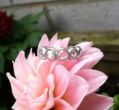 Rose cut diamond band