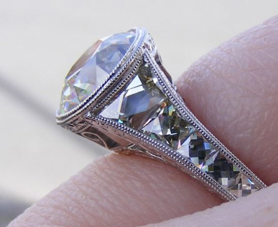 French cut diamond ring