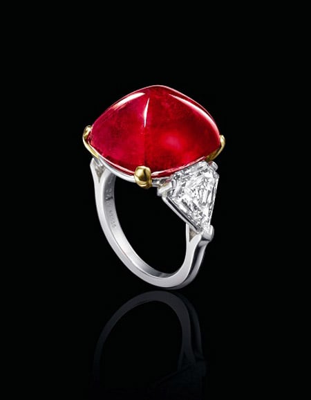 26.67 Carat Burmese Ruby Cabochon And Diamond Ring Bulgari Sotheby's Auction