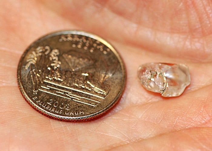 3.69-carat rough diamond found at the Crater of Diamonds State Park