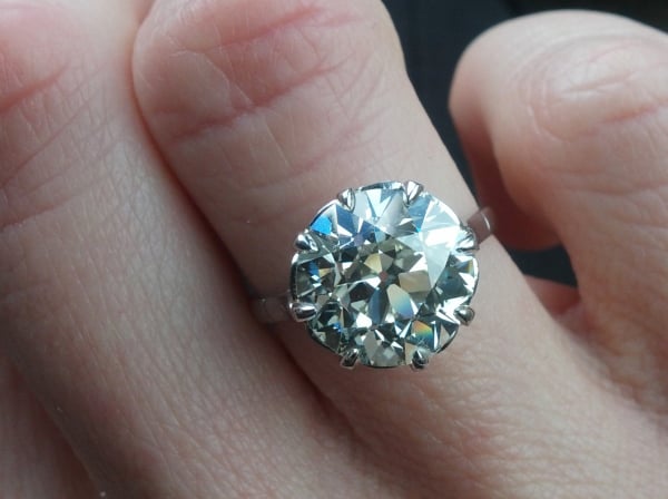 4.56-carat old European cut diamond ring posted by missy