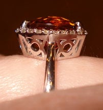 Tuckins1's November Birthstone Alert - 6 Carat Citrine Halo Ring (Side View) - image by Tuckins1