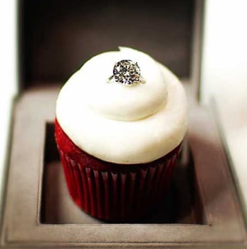 $55,000 diamond engagement ring in red velvet cupcake