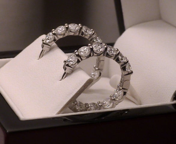 5-carat diamond hoop earrings