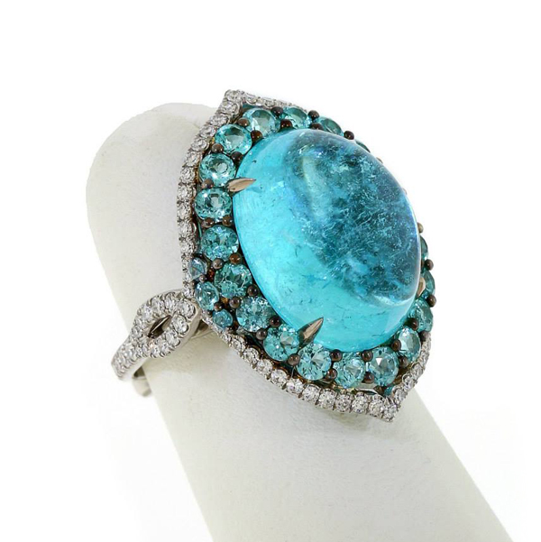 AGTA 2014 Evening Wear - 1st Place - Paraiba tourmaline ring by Leon Mege